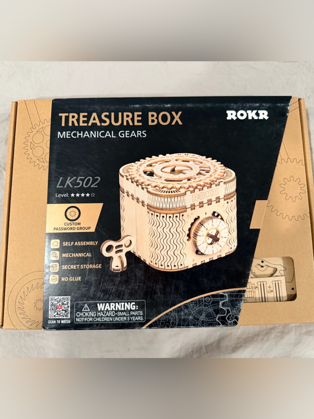 ROKR LK502 Treasure Box 3D Wooden Mechanical Puzzle Kit NEW Sealed